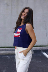 USA Knitted Sweater Tank