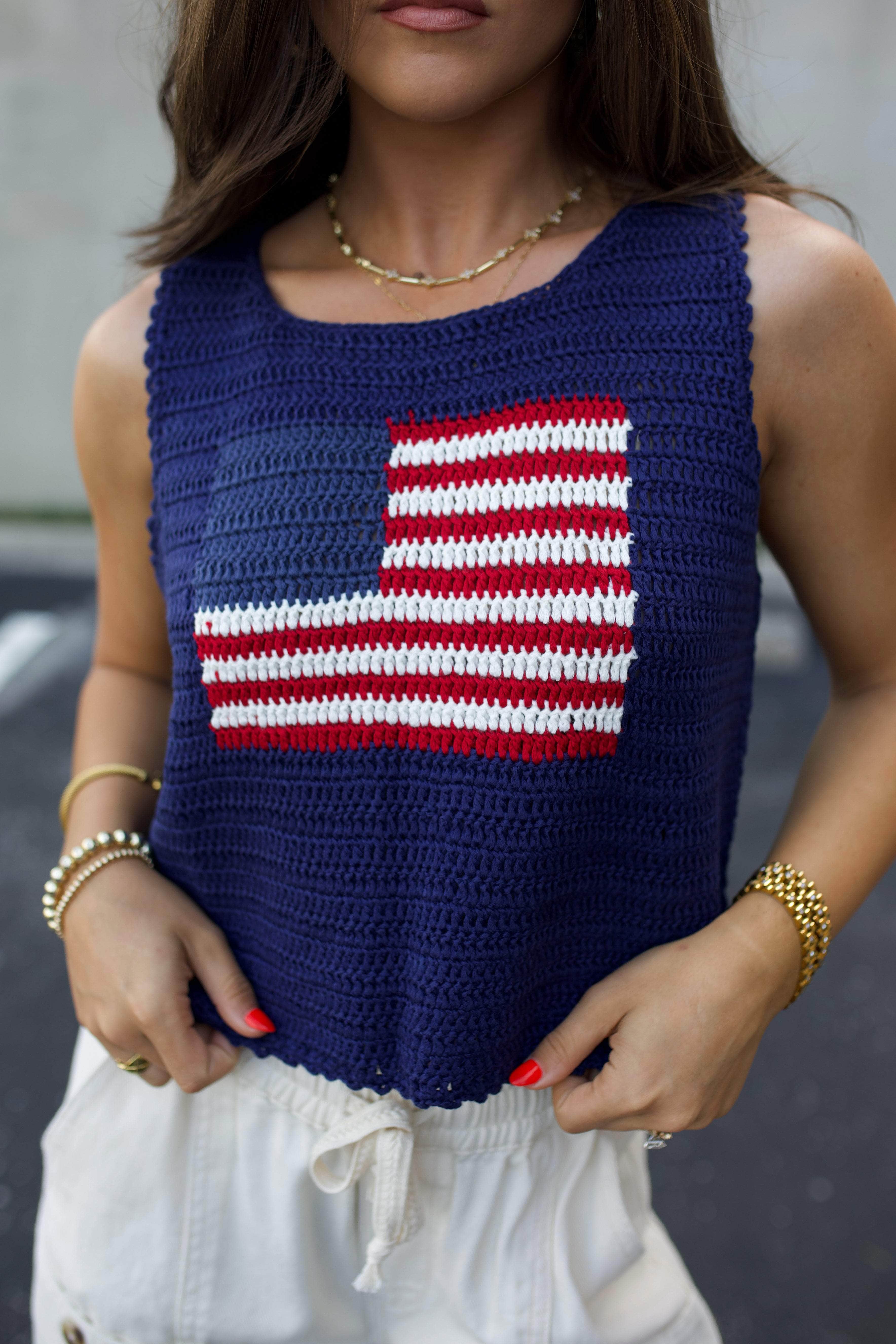 USA Knitted Sweater Tank