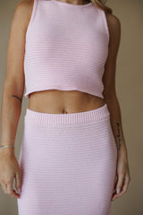 Pink Ribbed Sweater Tank