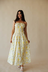 Lemon Blossom Tube Cotton Dress