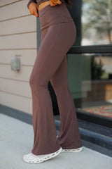 Knit Fold Over Flare Pants