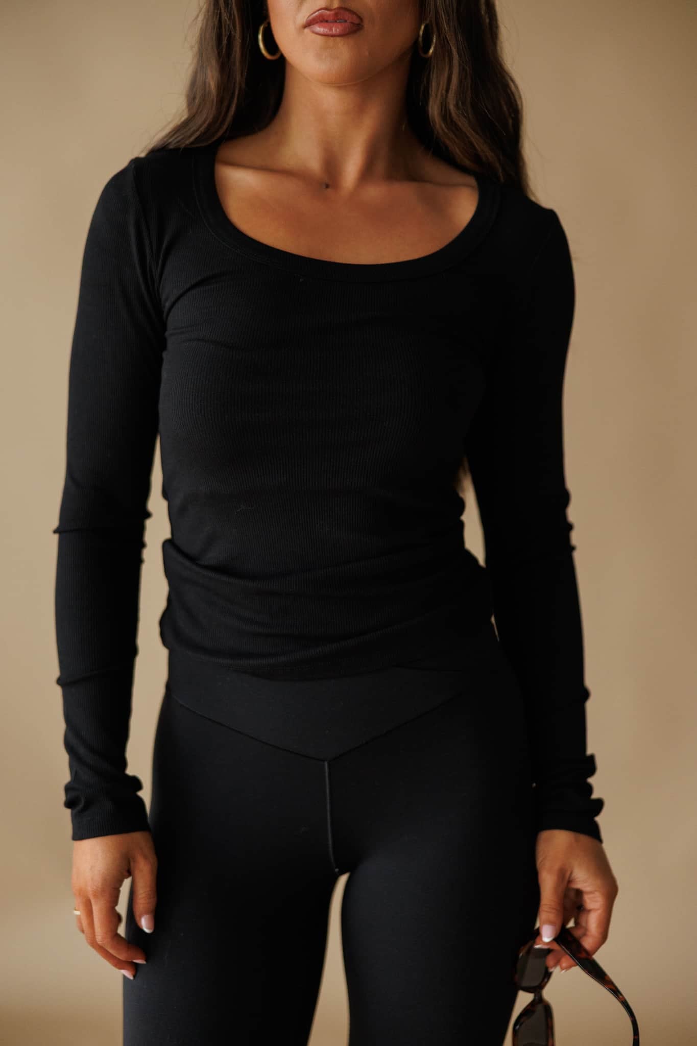 Ribbed Fitted Long Sleeve Top