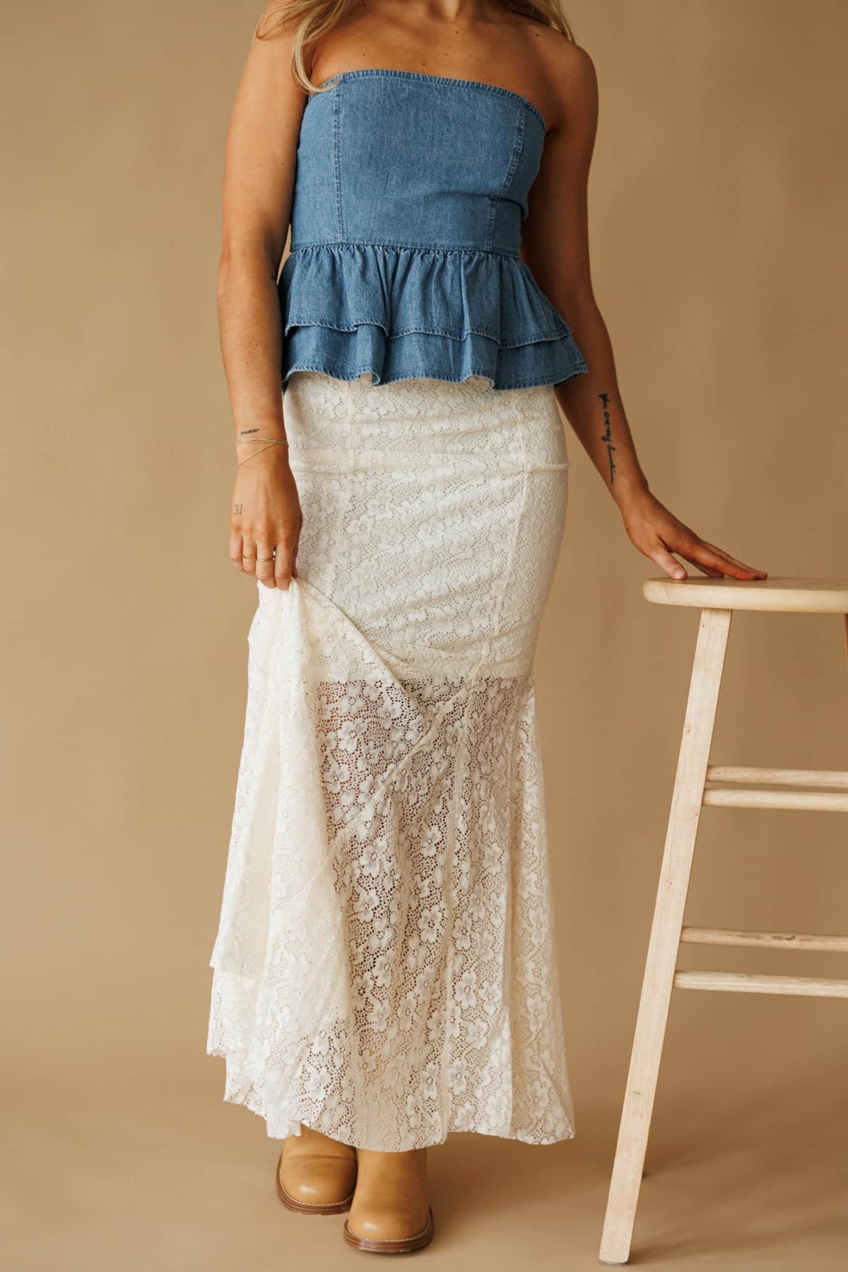 Lace Fitted Mermaid Skirt