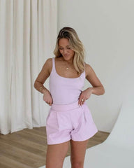 Lavender Leather Bodysuit