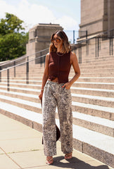 Leopard Twill Pants