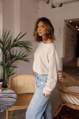 Light Grey Ribbed Pullover Top