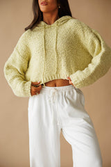 Lime Knit Pullover Hoodie