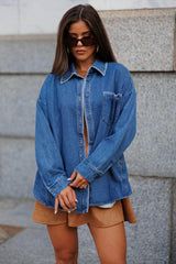 Stitch Detail Denim Shacket