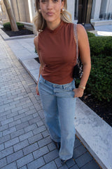 Espresso Errands Mock Neck Tank