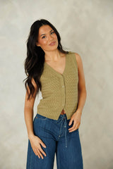 Olive Knit Sweater Vest