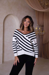 Overlapped Striped Sweater