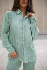 Passionate Plisse Button Down