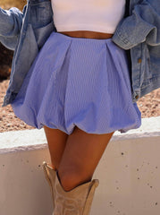 Pinstripe Mini Balloon Skirt