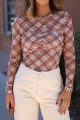 Plaid Intentions Mesh Top