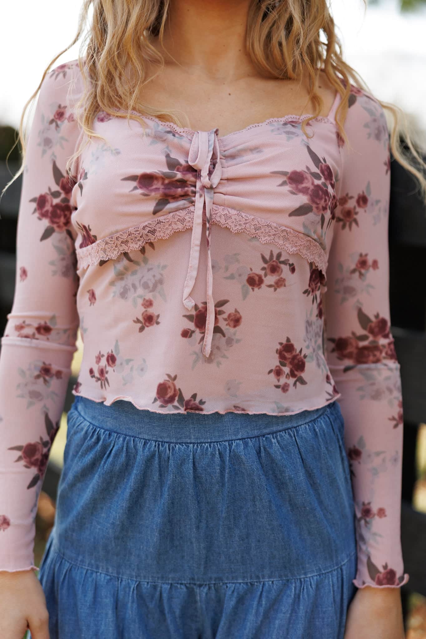 Sweet Nothing Floral Mesh Top
