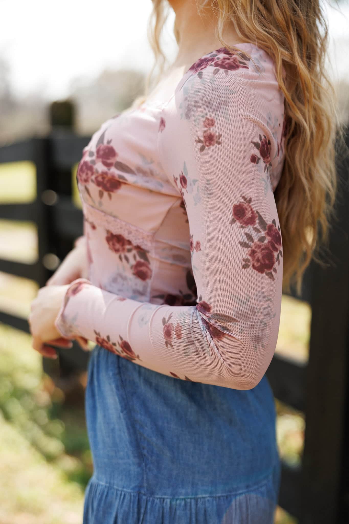 Sweet Nothing Floral Mesh Top
