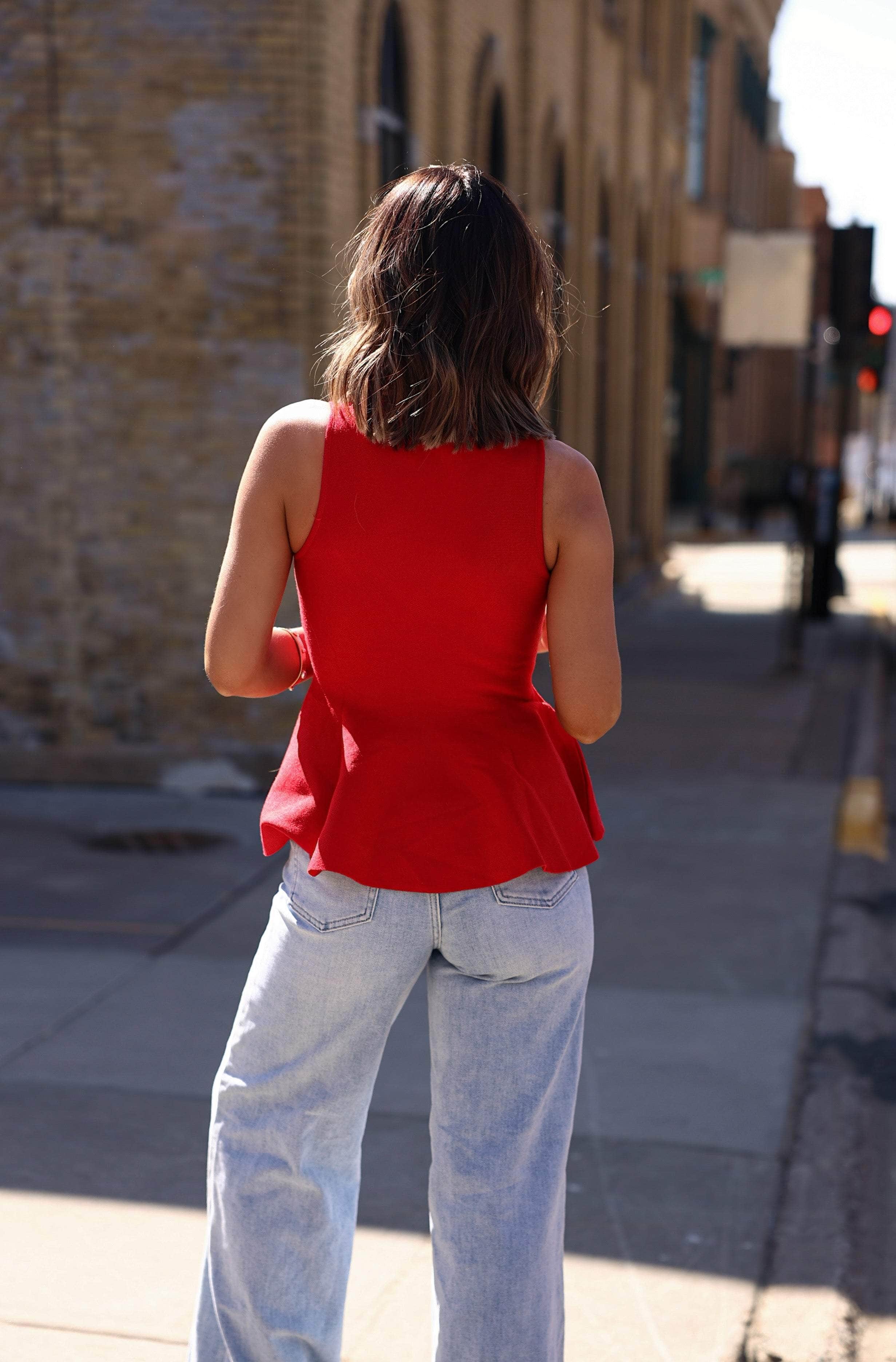 Pressed Peplum Top