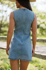 Ribbon Bow Denim Dress