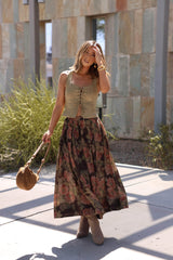 Romanticize Fall Floral Skirt