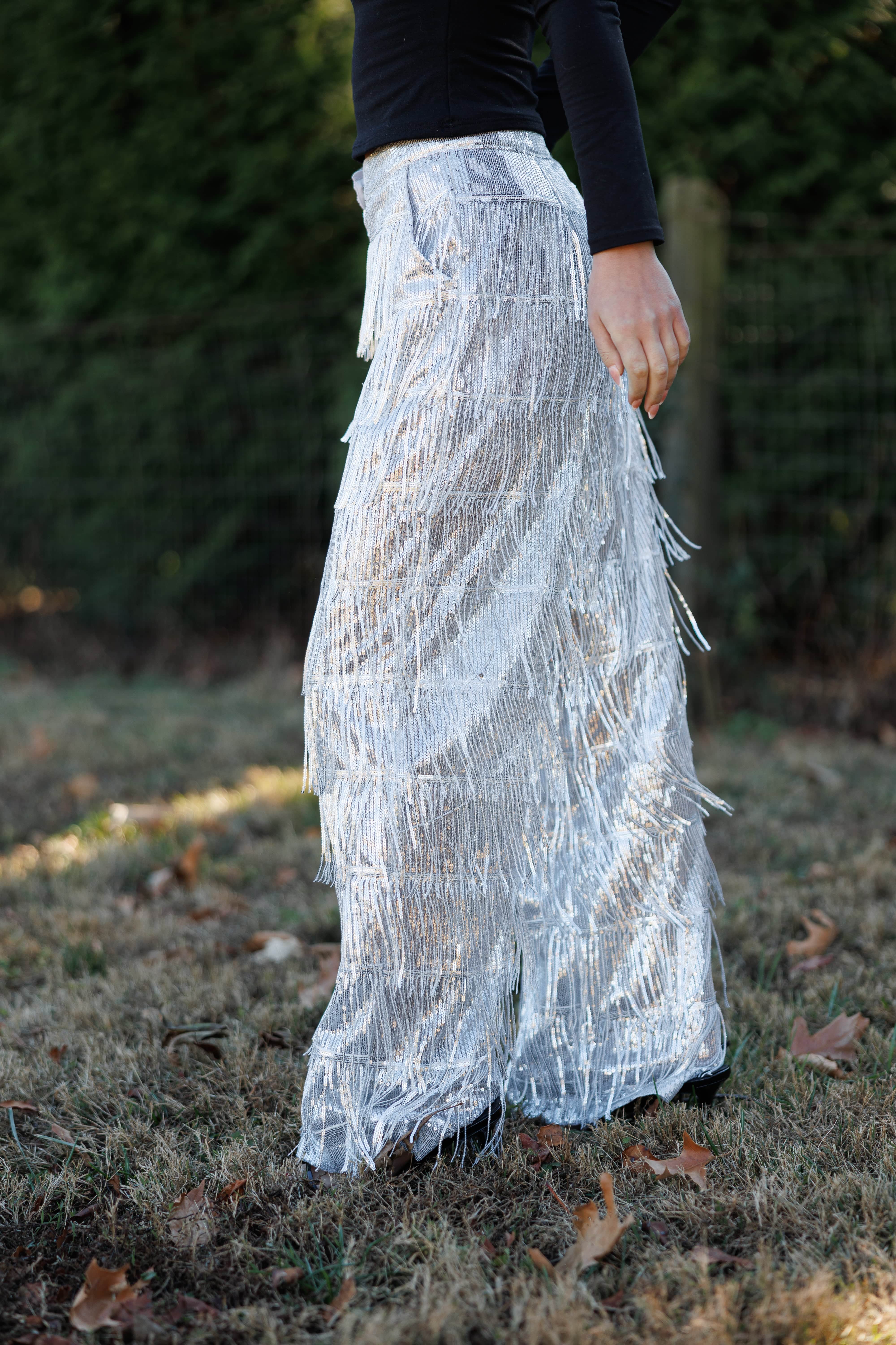Shimmering Fringe Pants