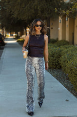 Snake Flare Print Pant