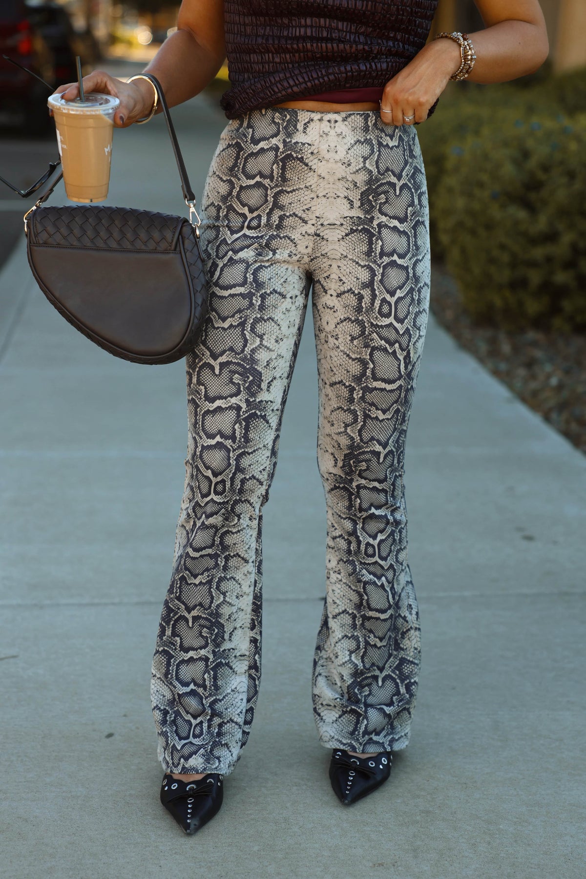 Snake Flare Print Pant