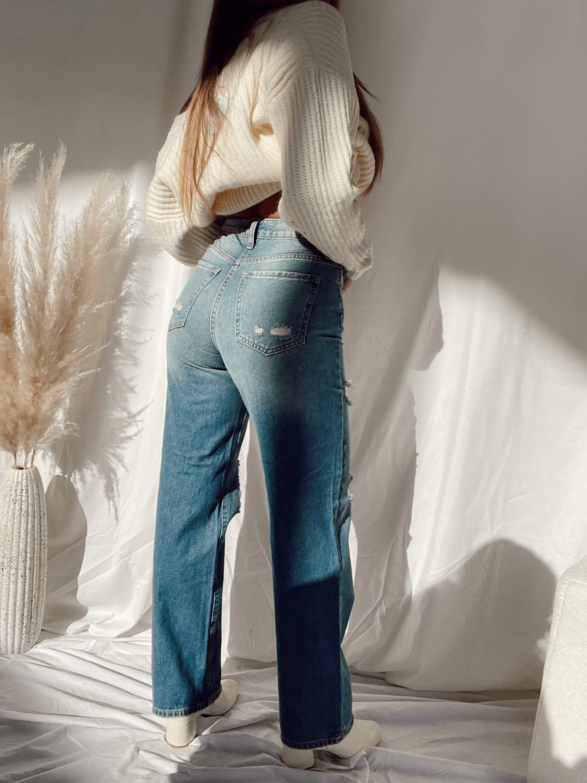 Sneak Peek Wide Leg Straight Denim