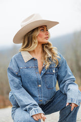 Studded Denim Barn Jacket