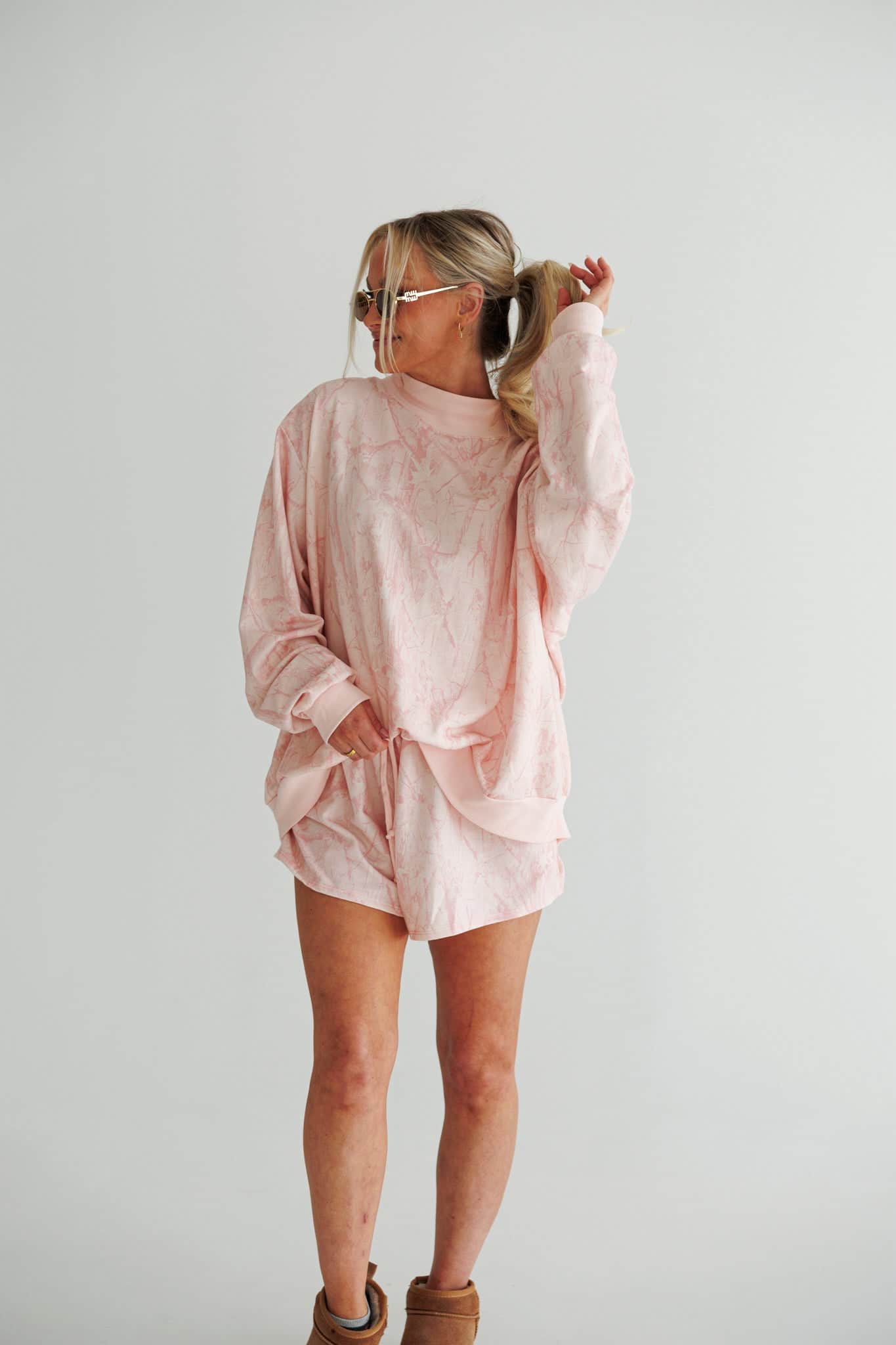 Blush Camo Mock Neck Sweatshirt