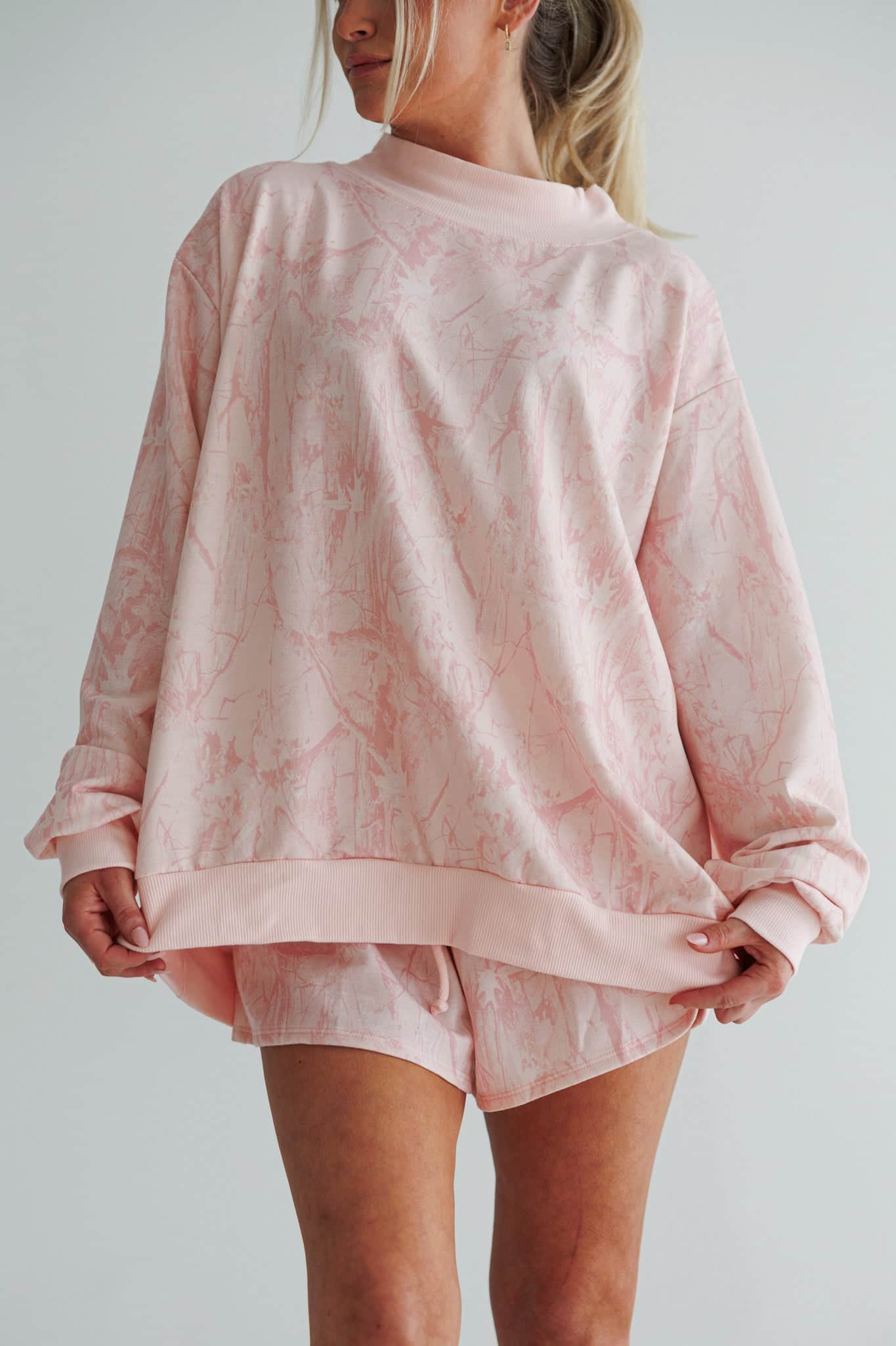 Blush Camo Mock Neck Sweatshirt