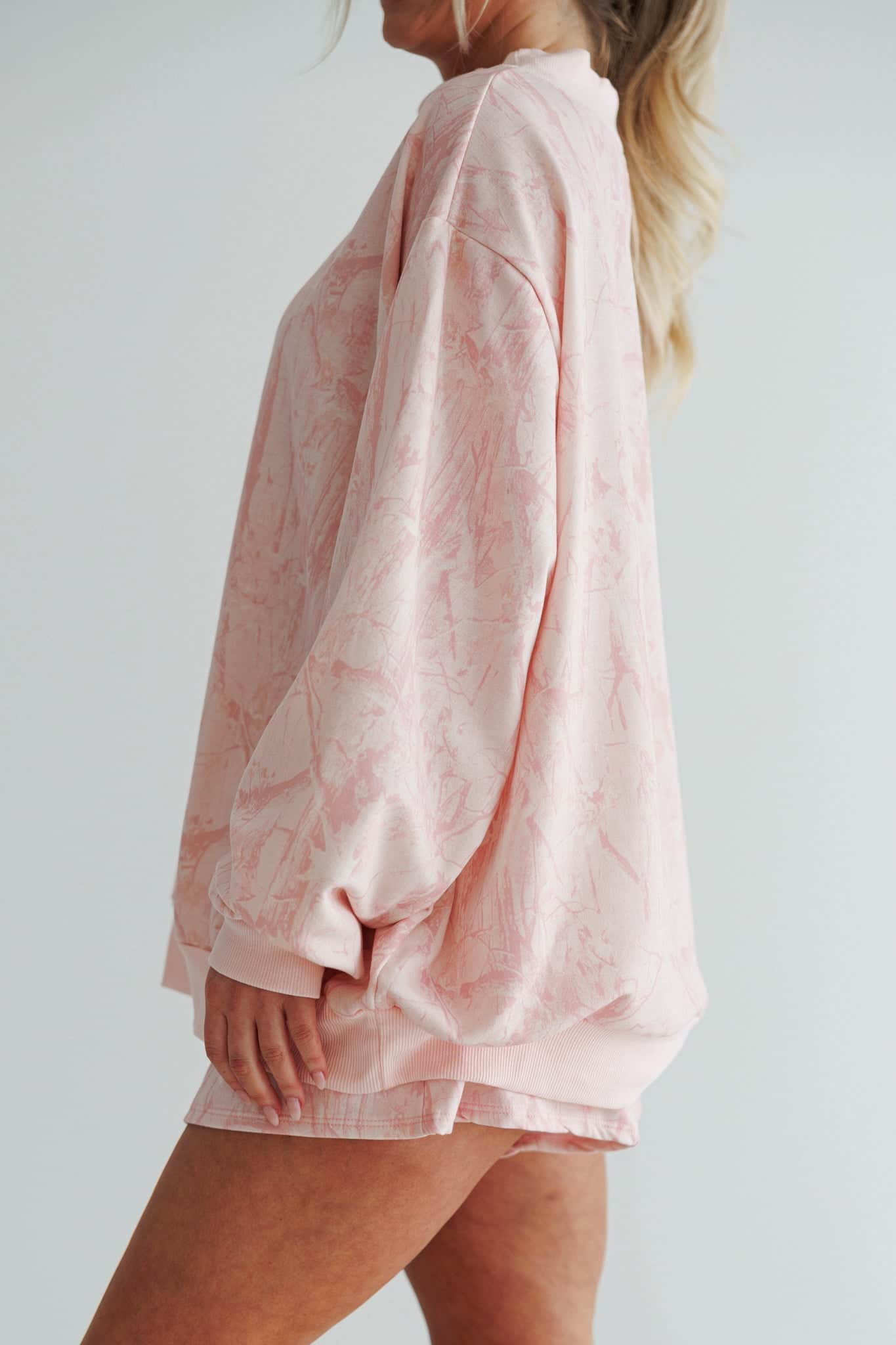 Blush Camo Mock Neck Sweatshirt