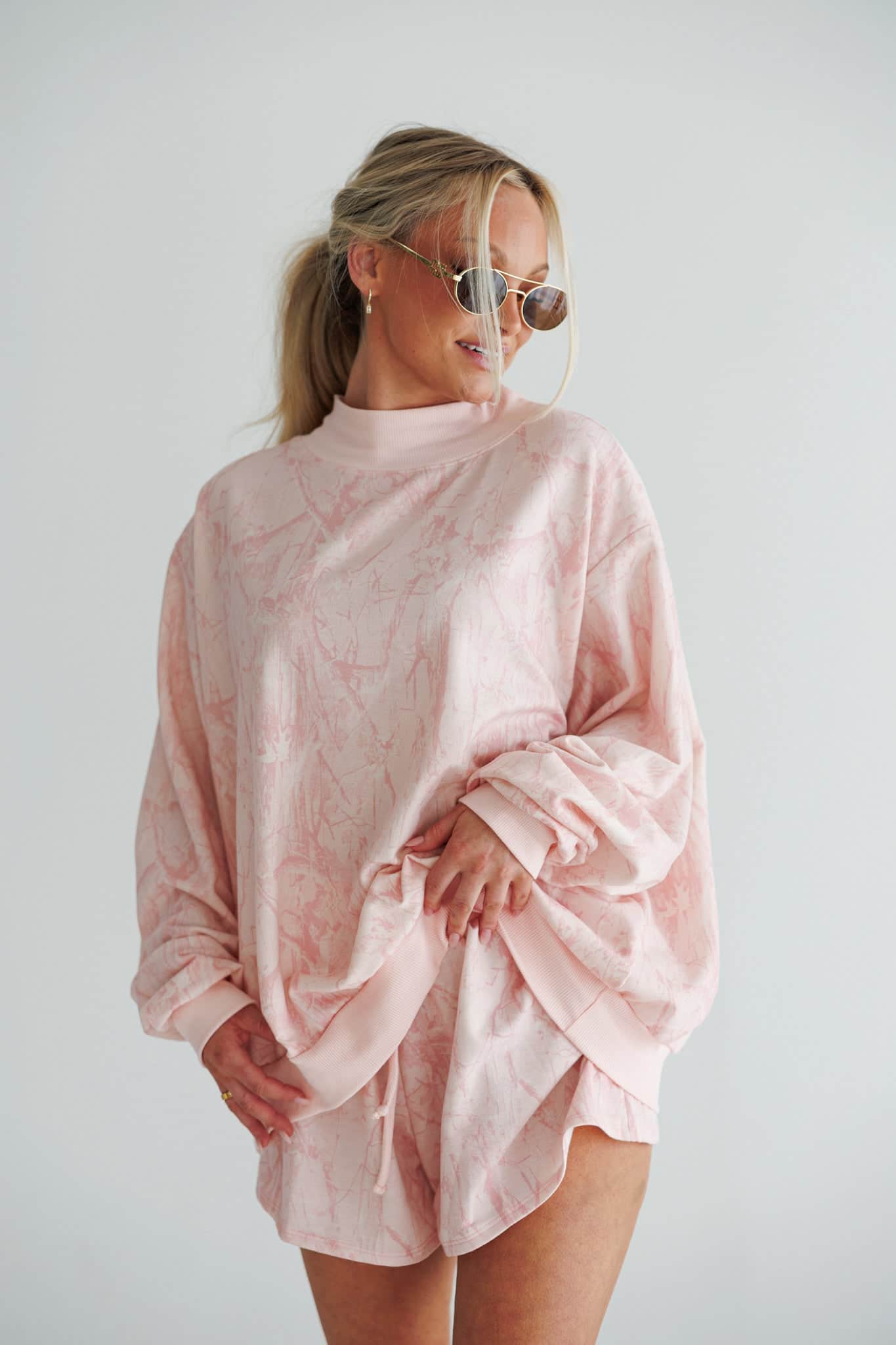 Blush Camo Mock Neck Sweatshirt
