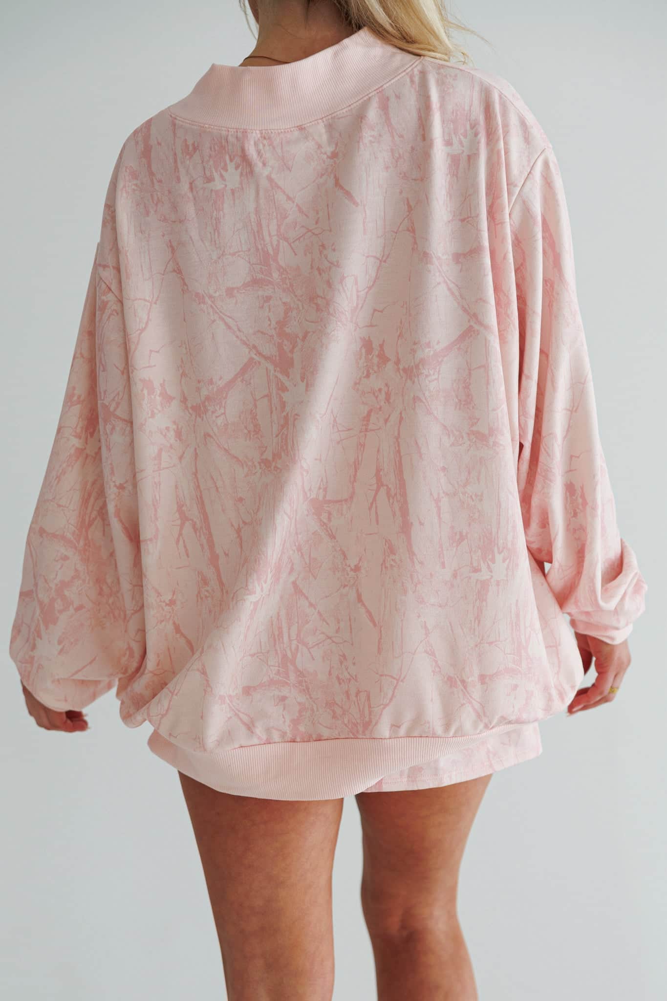 Blush Camo Mock Neck Sweatshirt