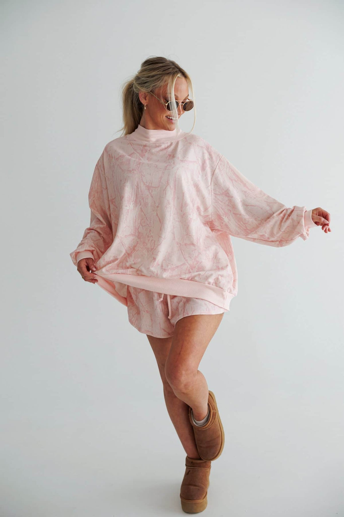 Blush Camo Mock Neck Sweatshirt