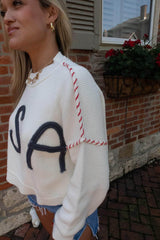 USA Stitched Sweater
