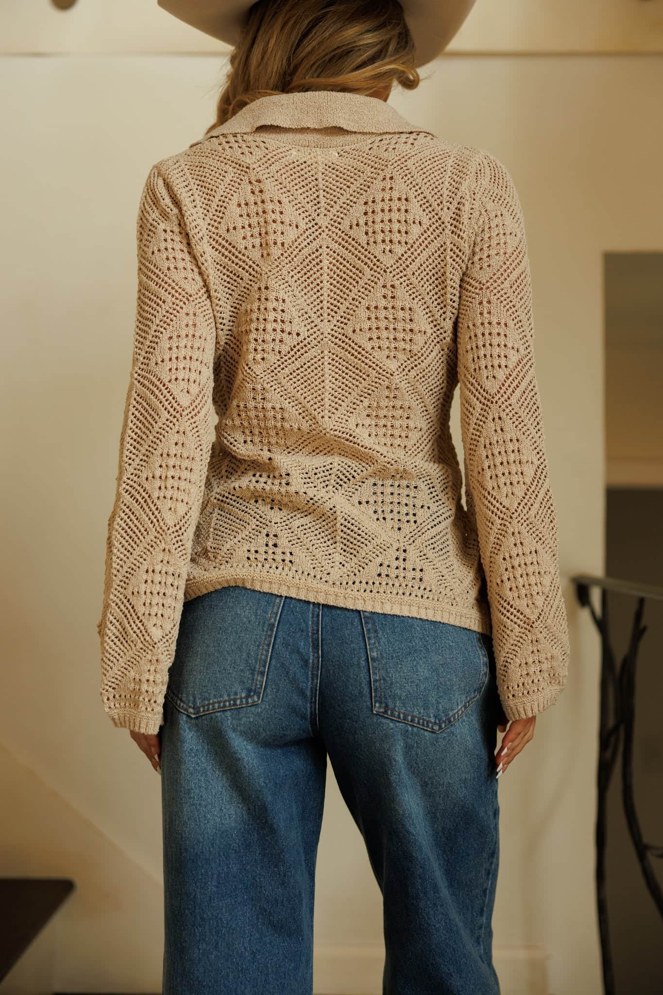 Through The Grid Knit Top