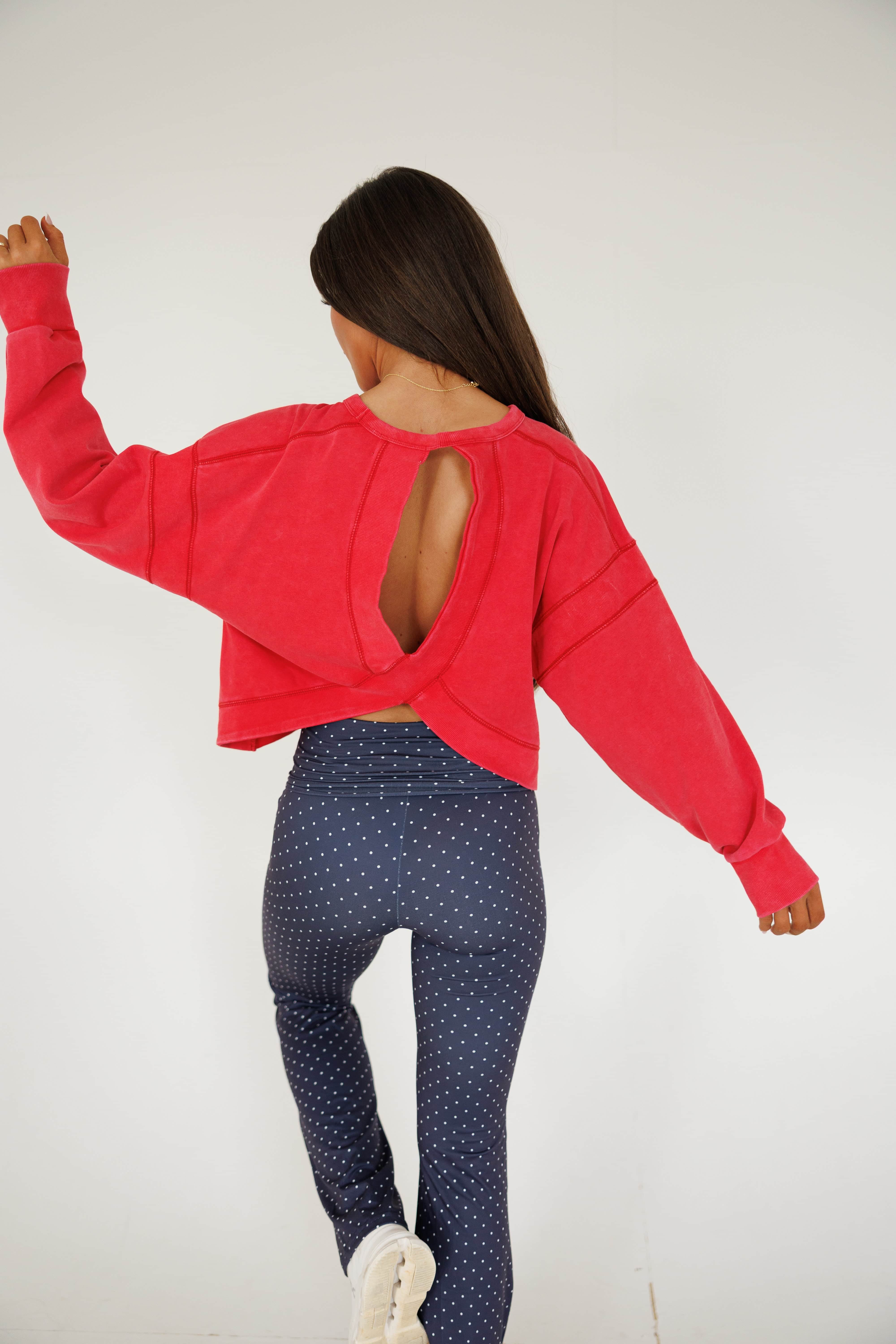 Mineral Wash Cutout Back Sweatshirt
