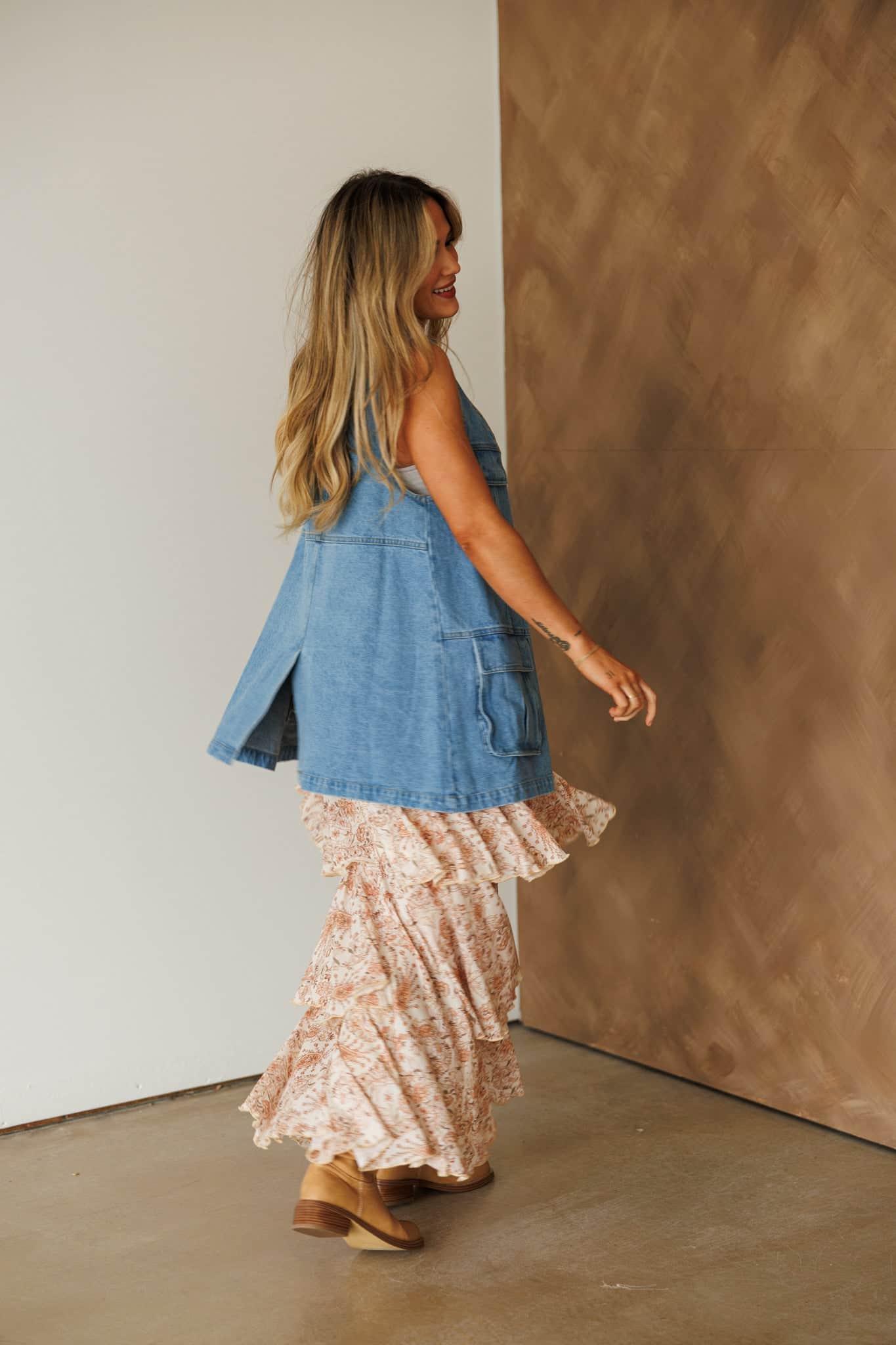 Oversized Denim Pocket Vest