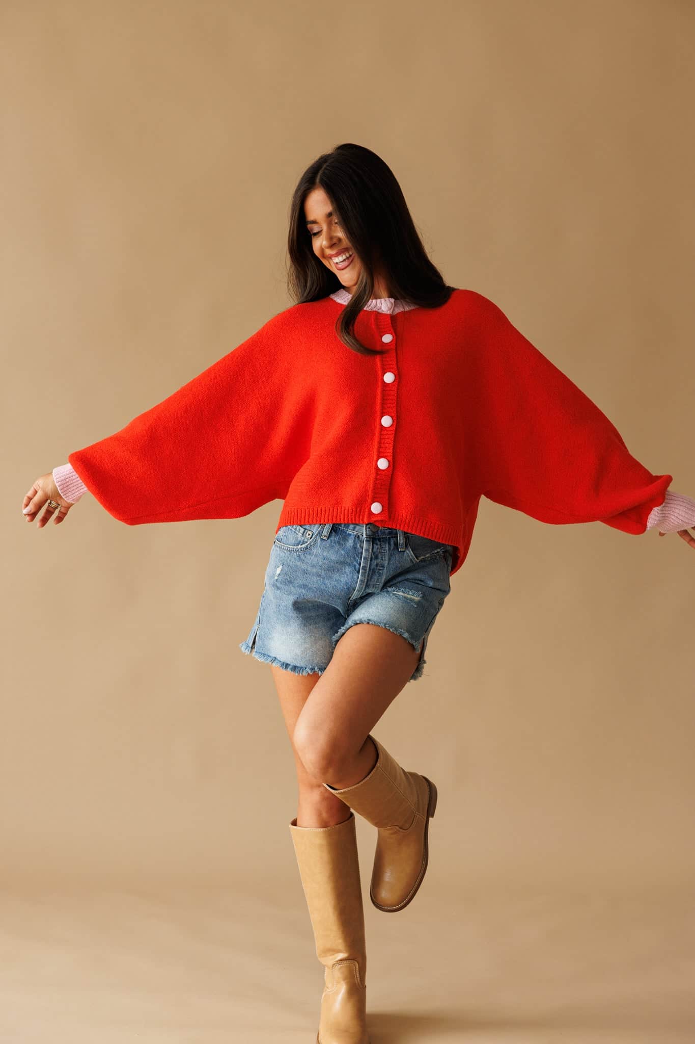 Contrast Crush Cardigan