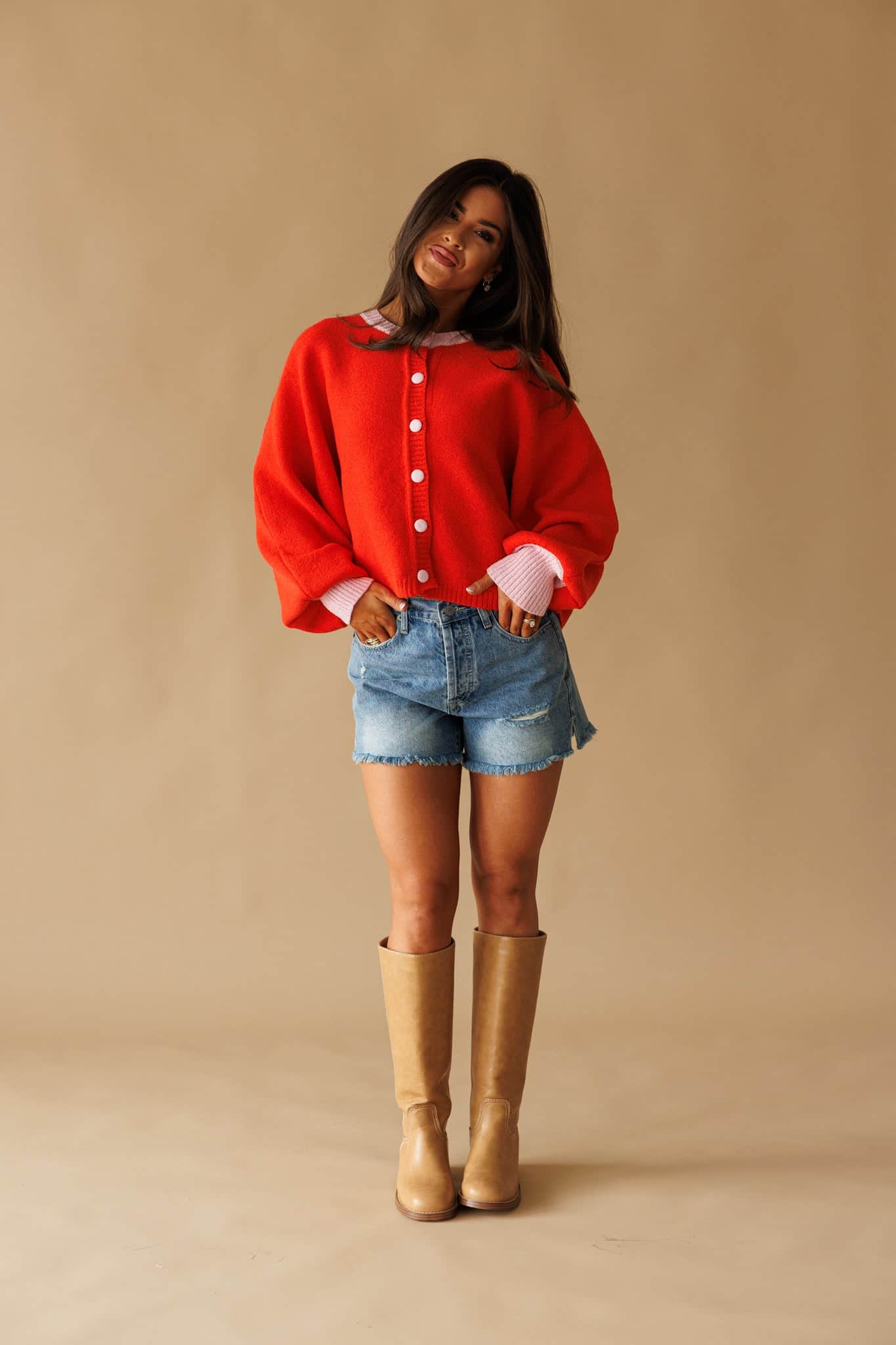 Contrast Crush Cardigan