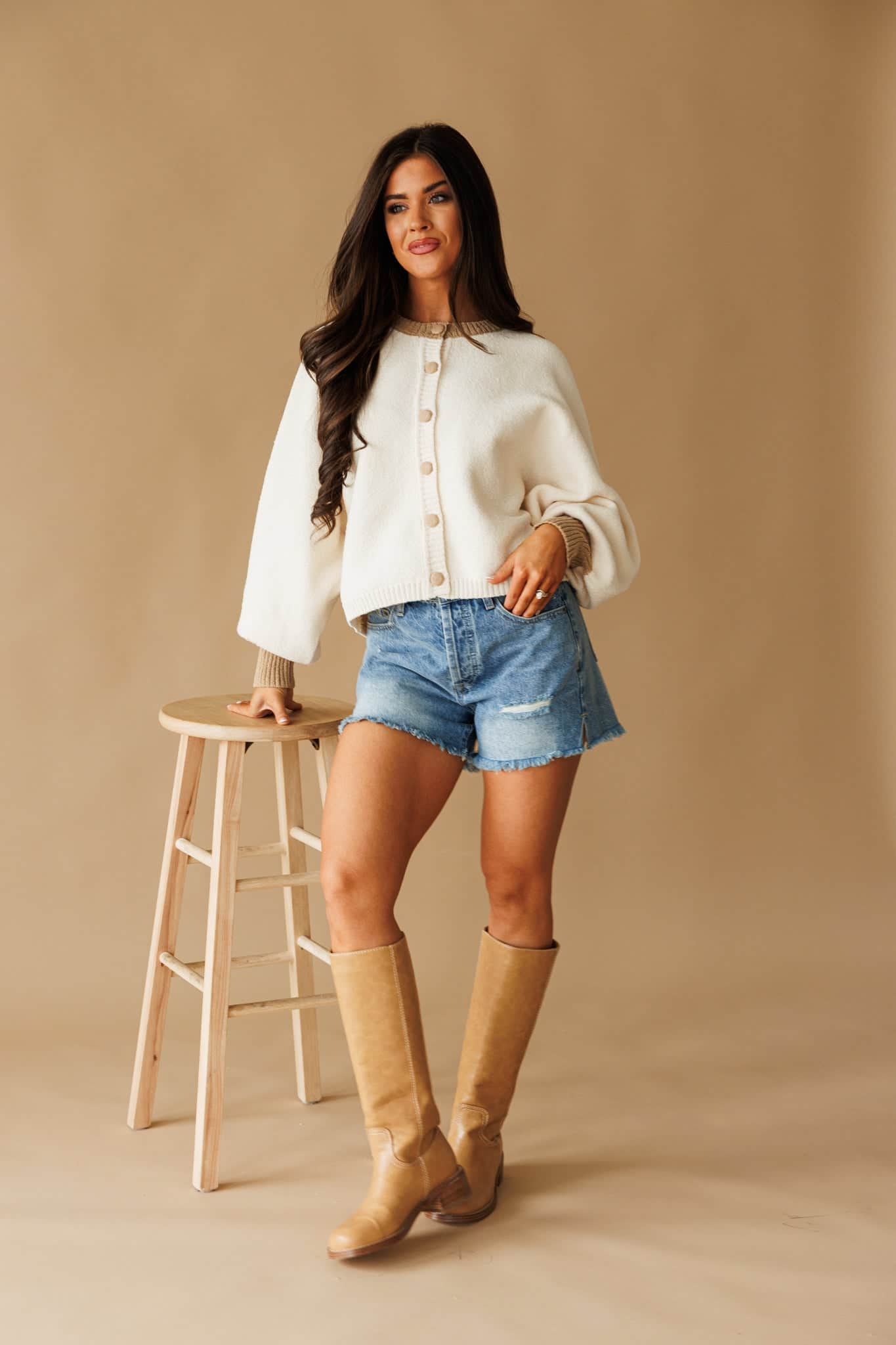 Contrast Crush Cardigan