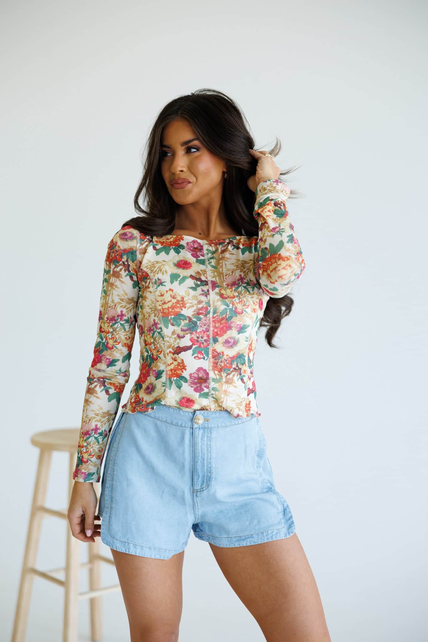 Chambray Shorts