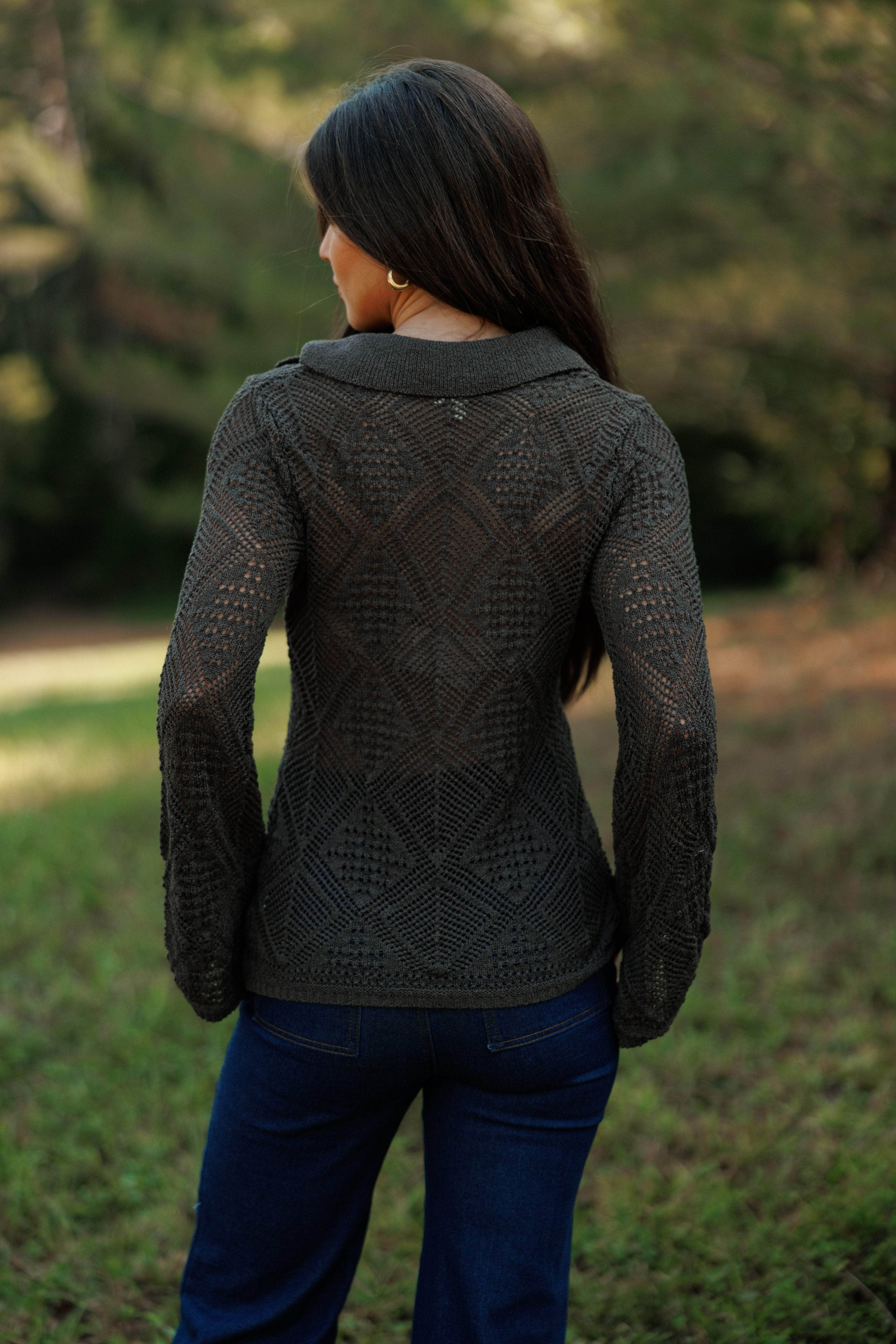 Through The Grid Knit Top