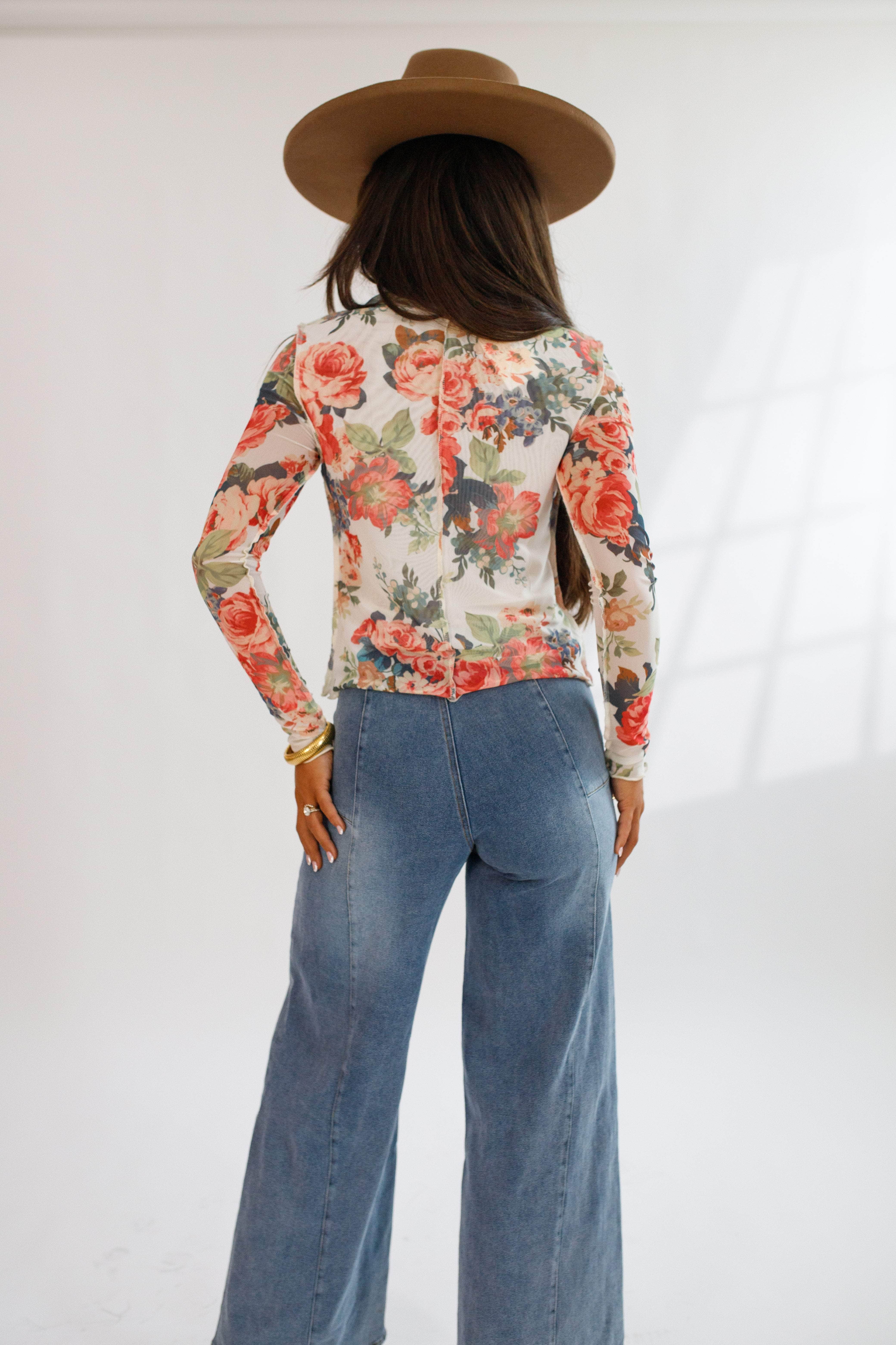 Wild Rose Mesh Top
