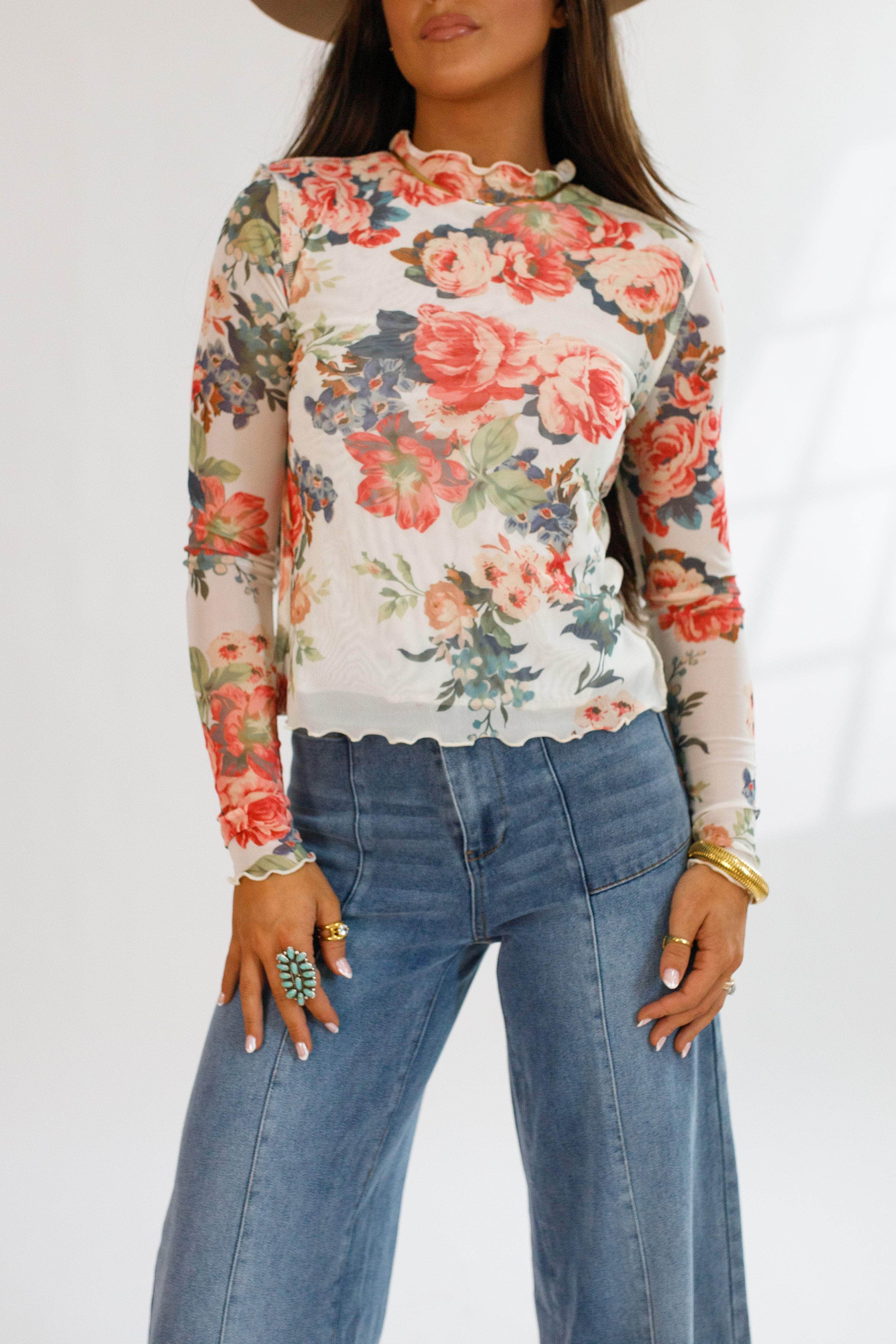 Wild Rose Mesh Top