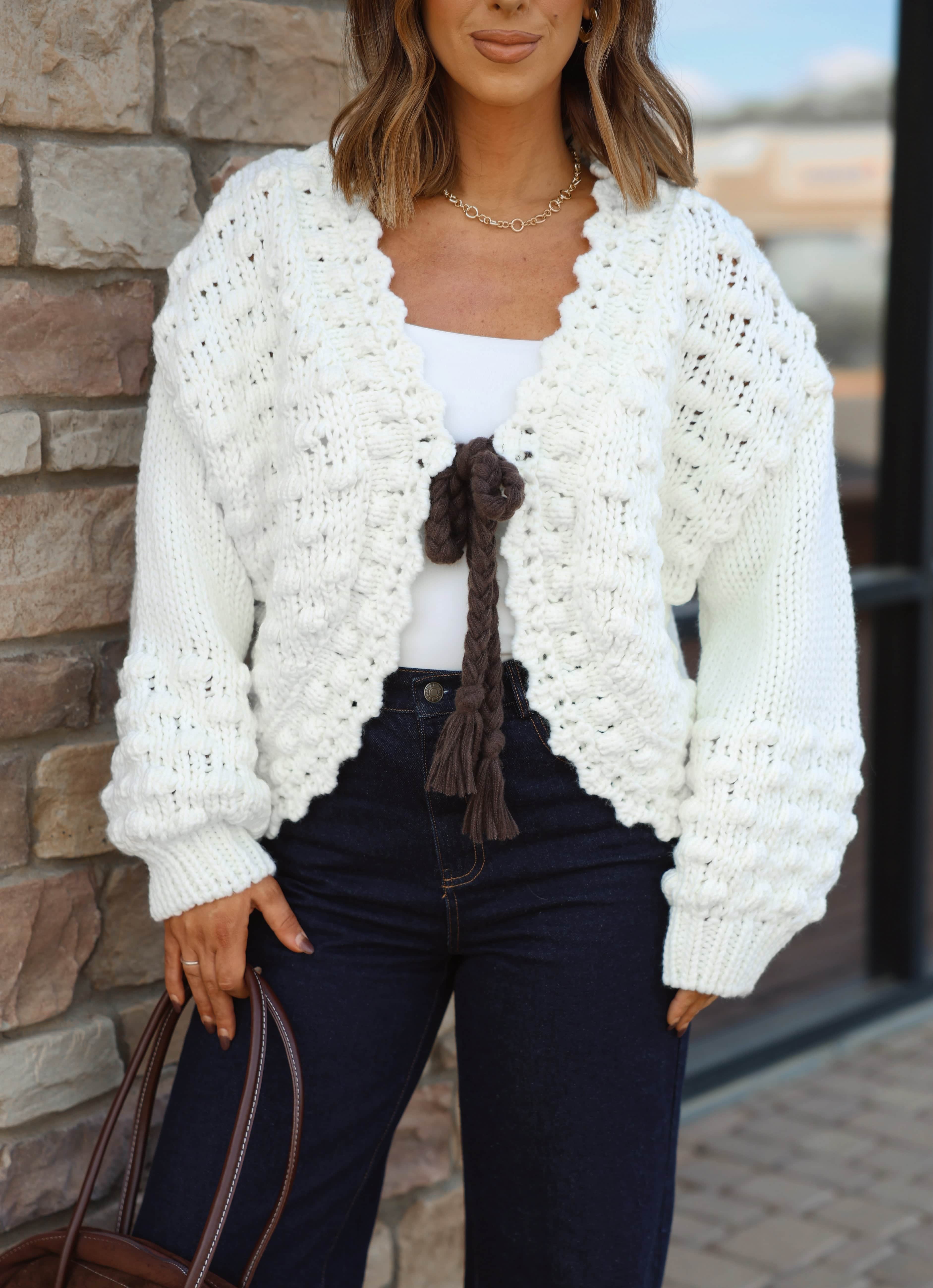 Winterlight Bow Cardigan