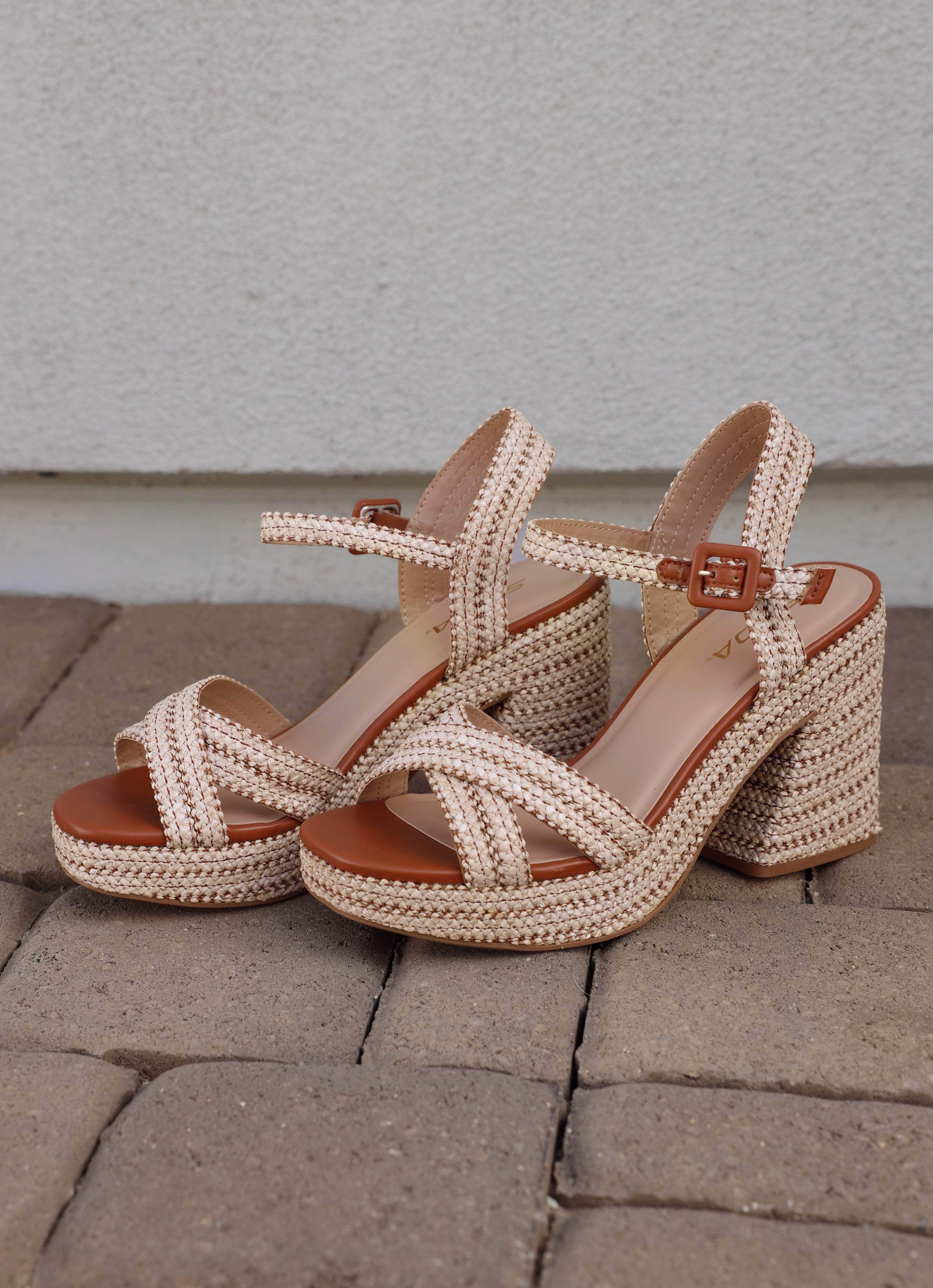 Raffia Braided Platform Heels