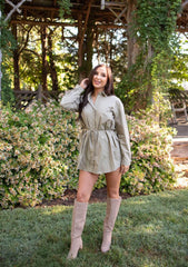 Western Chic Shirt Romper